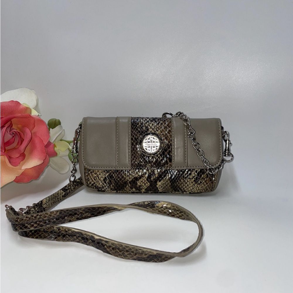 Kate Landry Snakeskin Print Organizer Crossbody